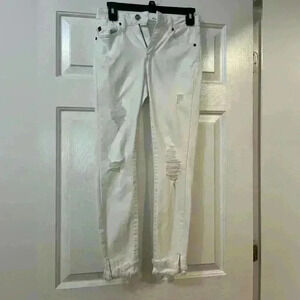 KanCan White Skinny Distressed Jeans